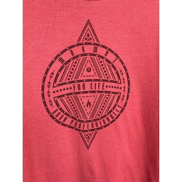 Marmot For Life Born Professionally Heathered Red Tribal T Shirt Men's Large - Picture 2 of 9